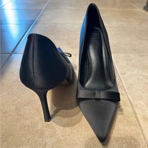 ASOS Satin Black Bow Pumps